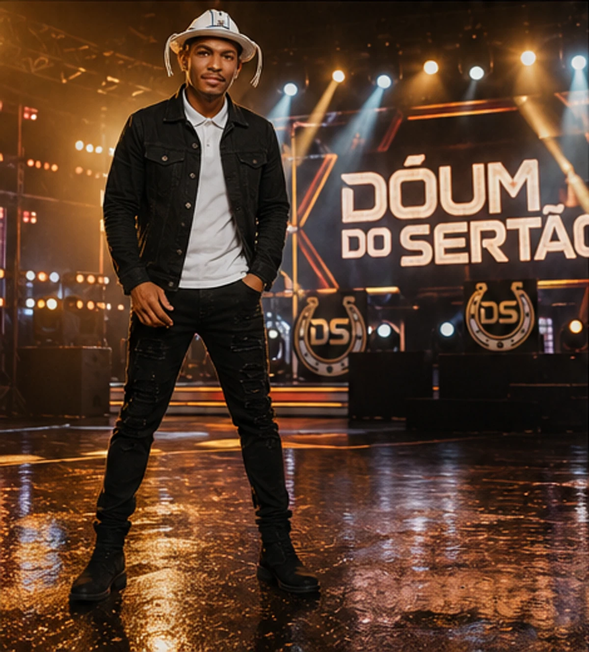 Dõum em palco iluminado